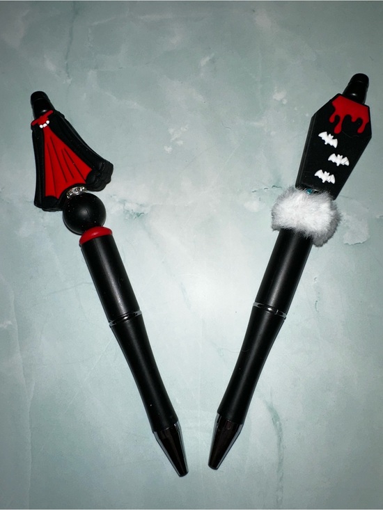 Handmade Other - Halloween Vampire Coffin Pen Set — Black and Red Decorative Pens